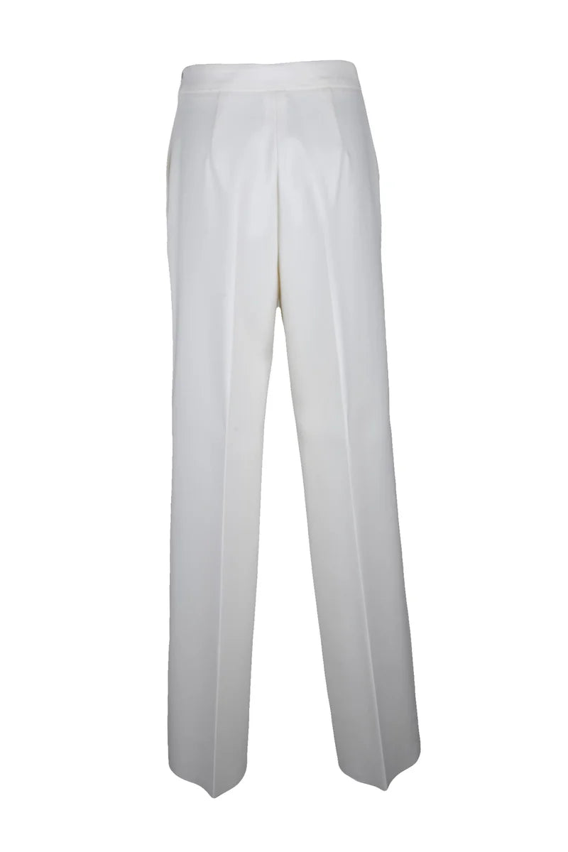 Max Mara Pantalone Polonia Vita Alta - Bianco