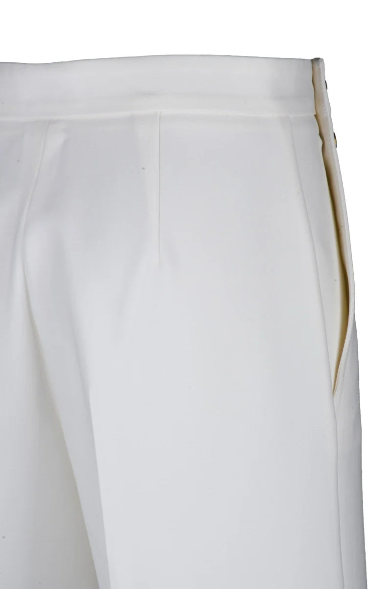 Max Mara Pantalone Polonia Vita Alta - Bianco