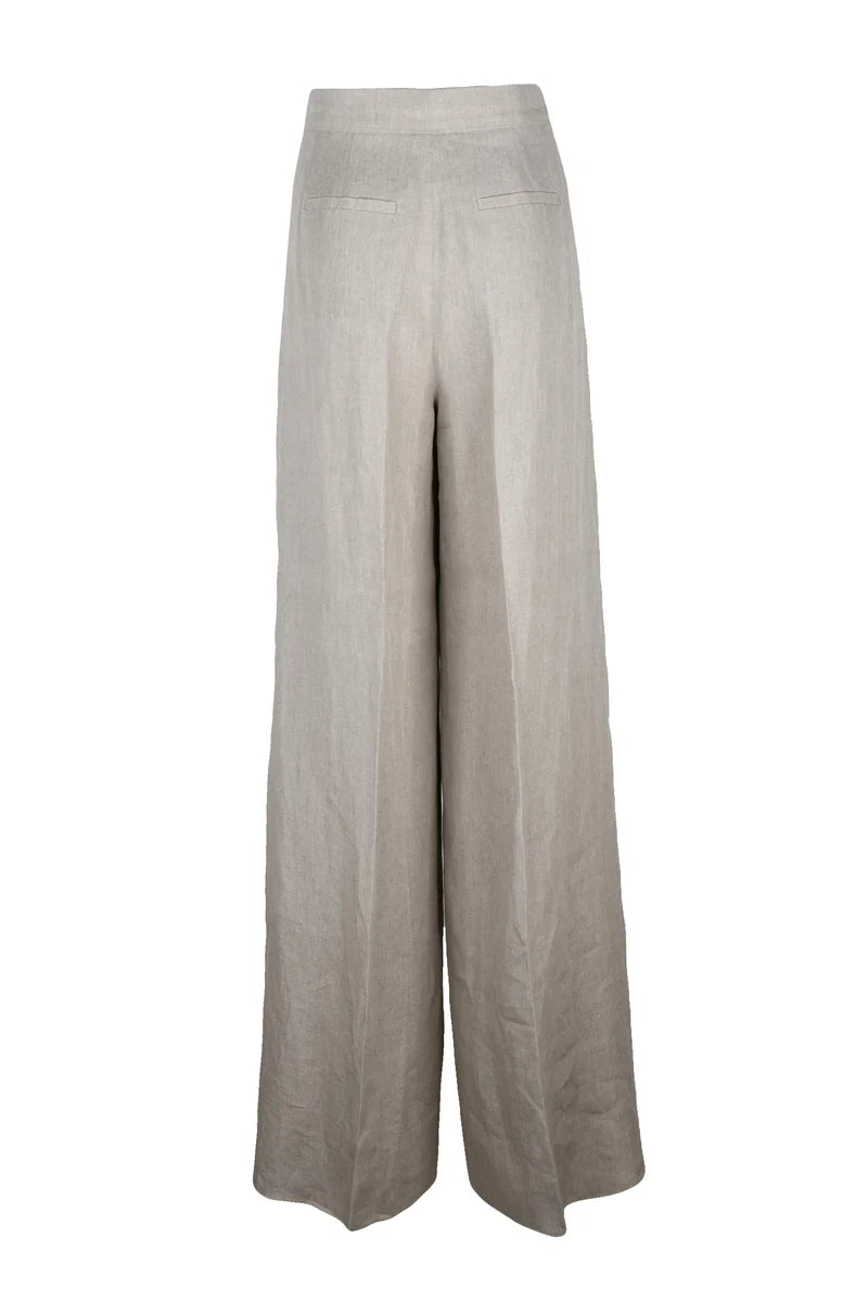 Max Mara Pantaloni in Lino - Beige