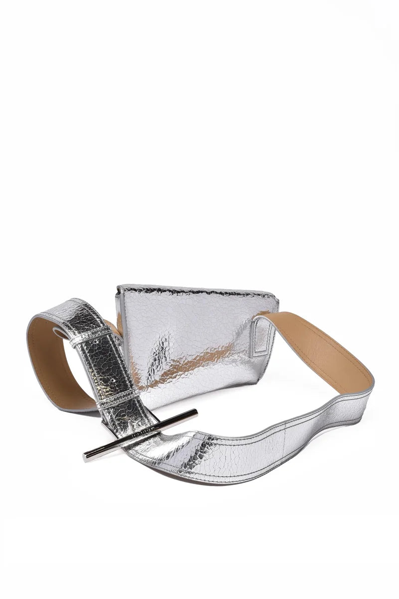 Alexander McQueen Borsa a Spalla T-Bar Sling - Argento