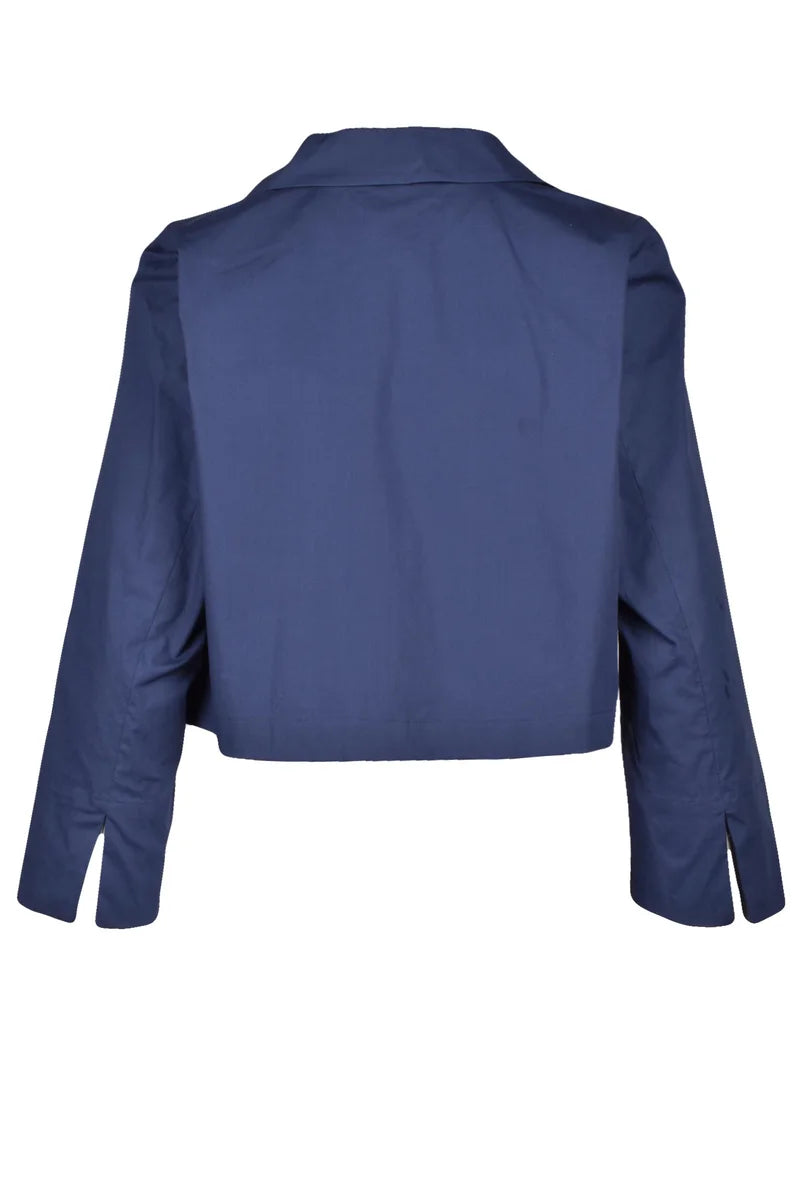Marella Giacchino Corto in Cotone Stretch - Blu
