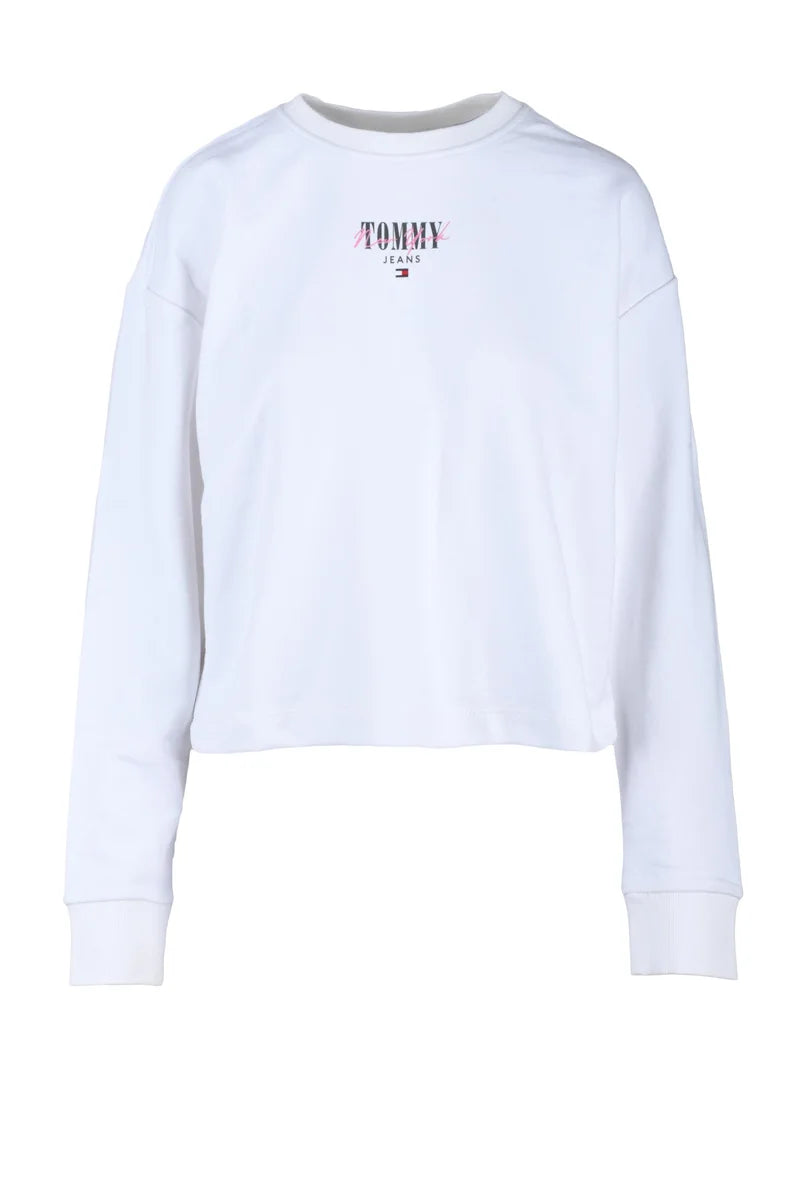 Tommy Jeans Felpa Girocollo Bianco