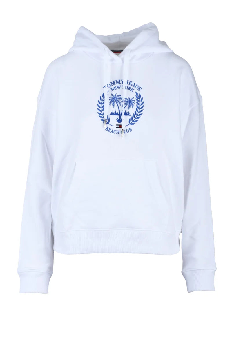 Tommy Jeans Felpa Cappuccio Bianco