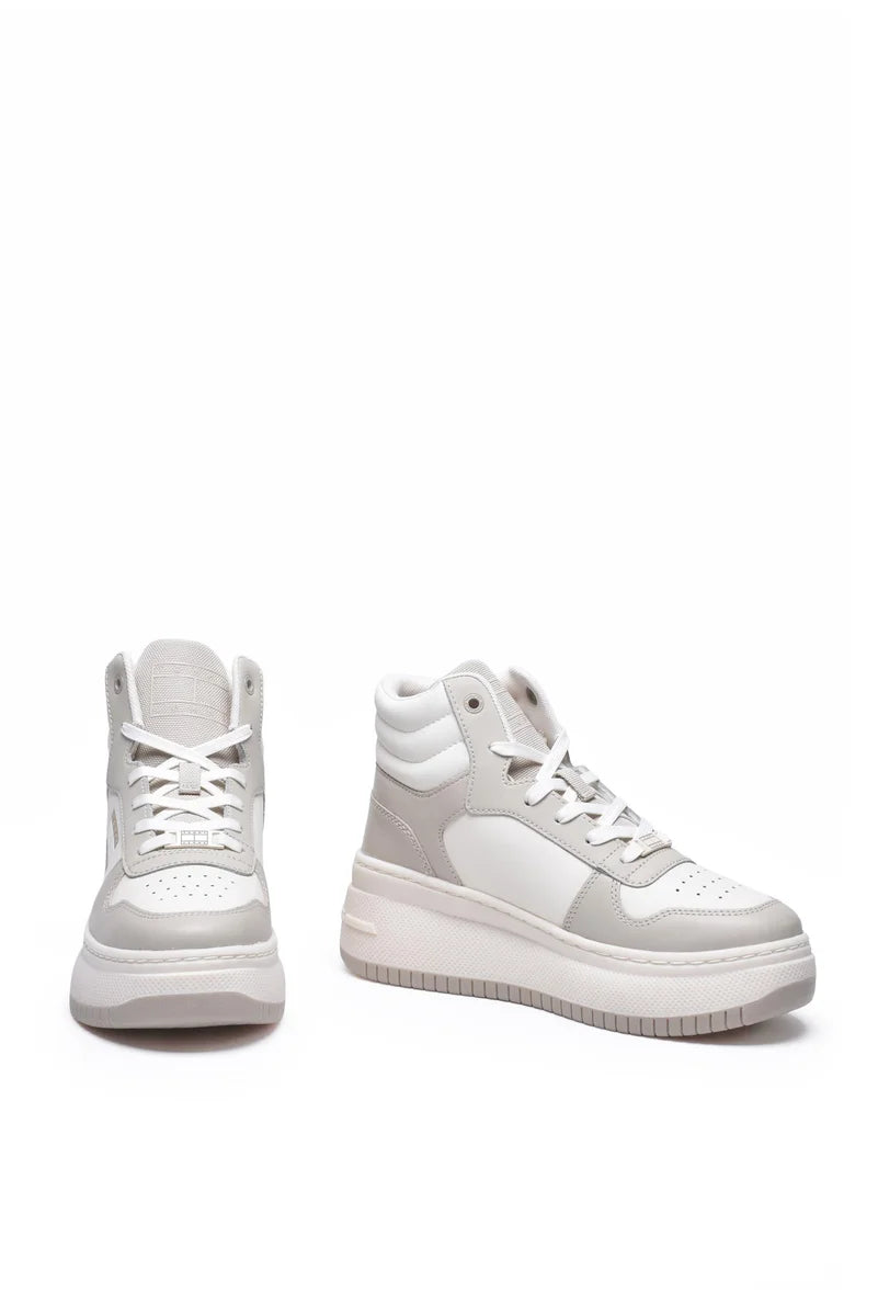 Tommy Jeans Sneakers Retro Basket Lace Up - Bianco