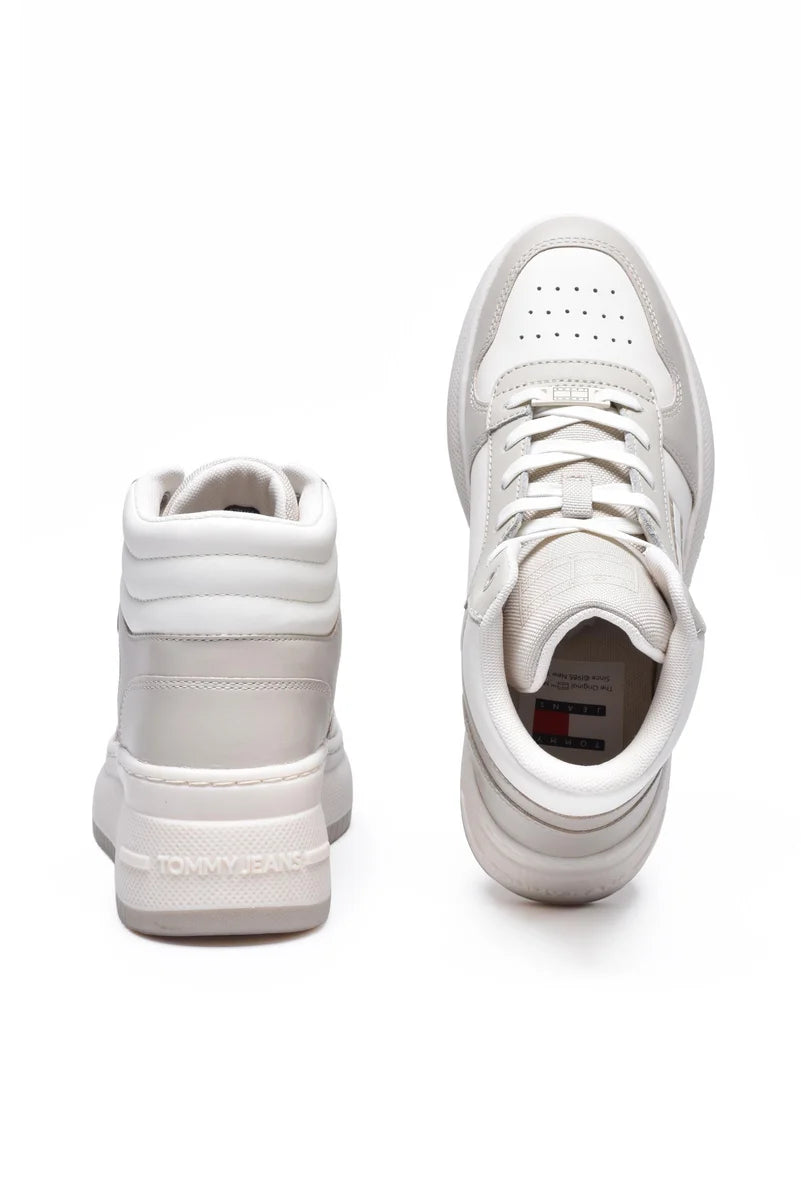 Tommy Jeans Sneakers Retro Basket Lace Up - Bianco