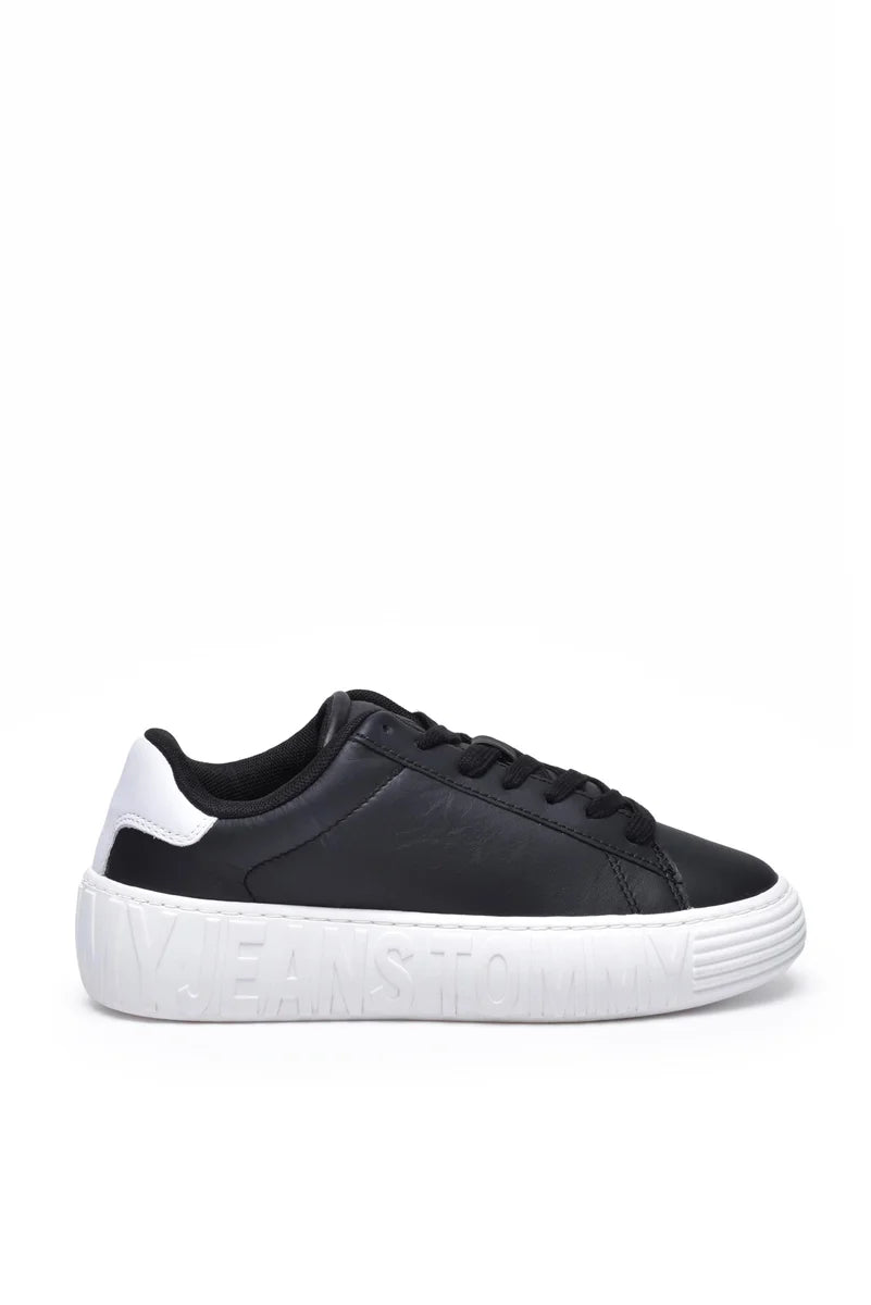 Tommy Jeans Sneakers Leather Cupsol - Nero