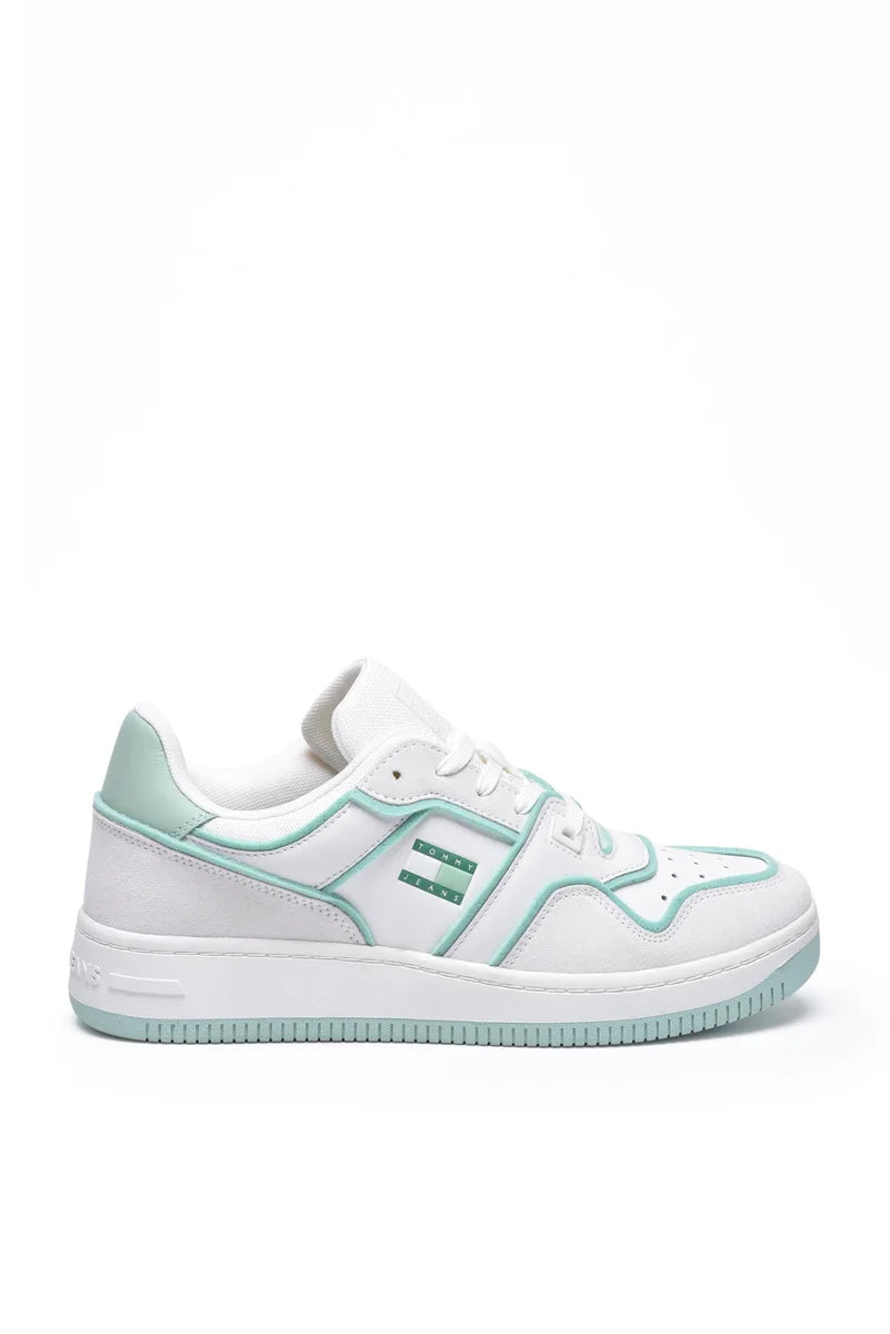 Tommy Jeans Sneakers Retro Basket Foam Edge - Bianco/Verde