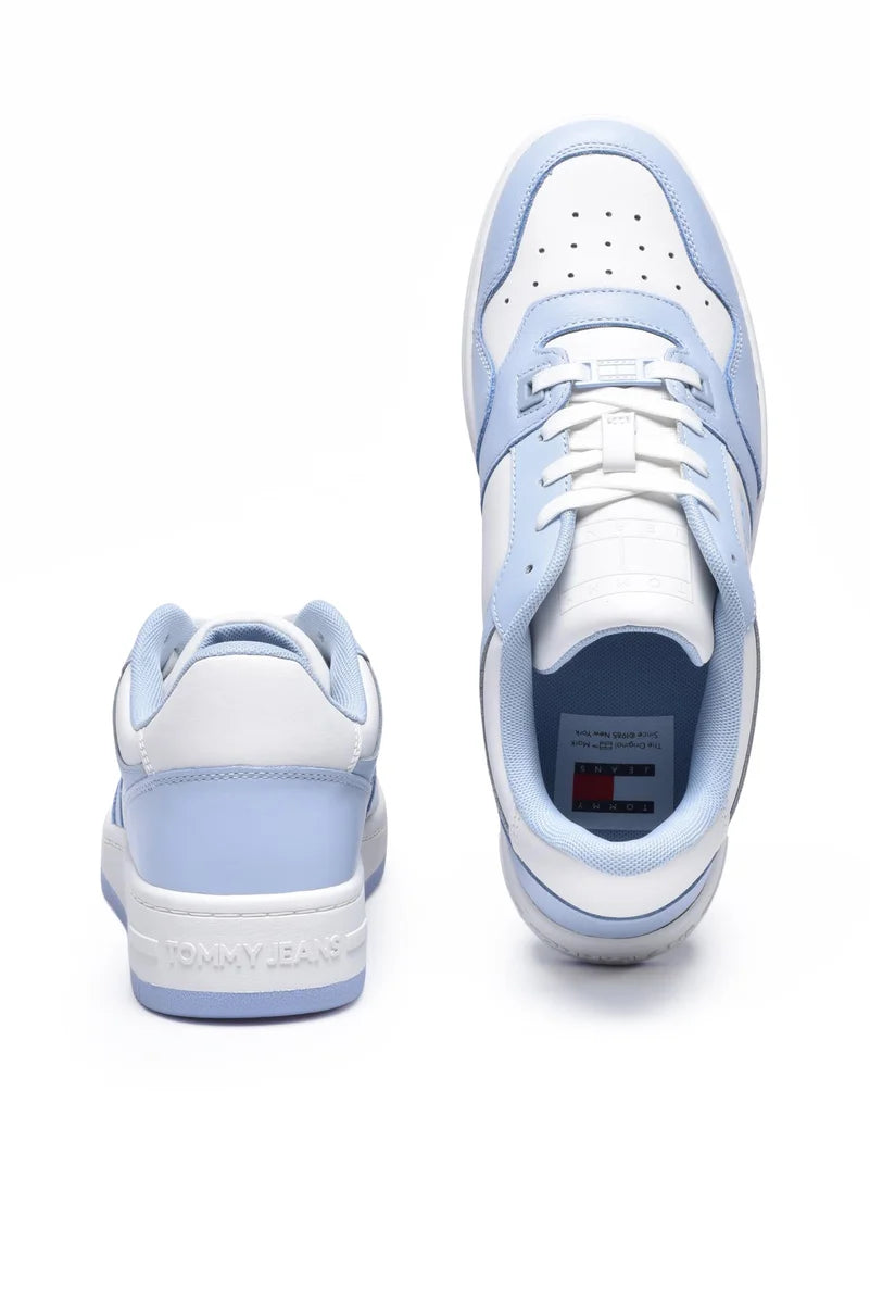 Tommy Jeans Sneakers Retro Basket Tonal - Bianco/Celeste