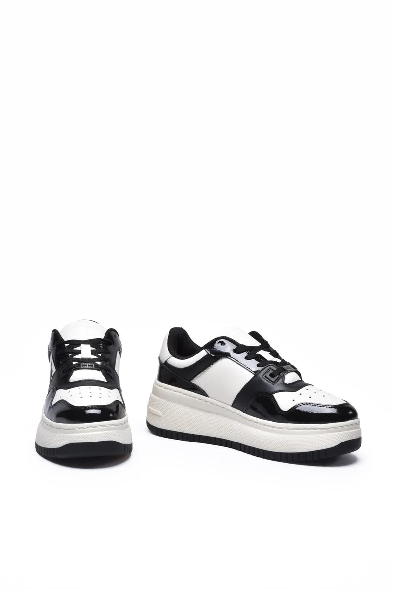 Tommy Jeans Sneakers Retro Basket Flatform - Bianco/Nero