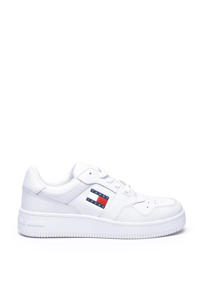 Tommy Jeans Sneakers Retro Basket Ess Pelle - Bianco