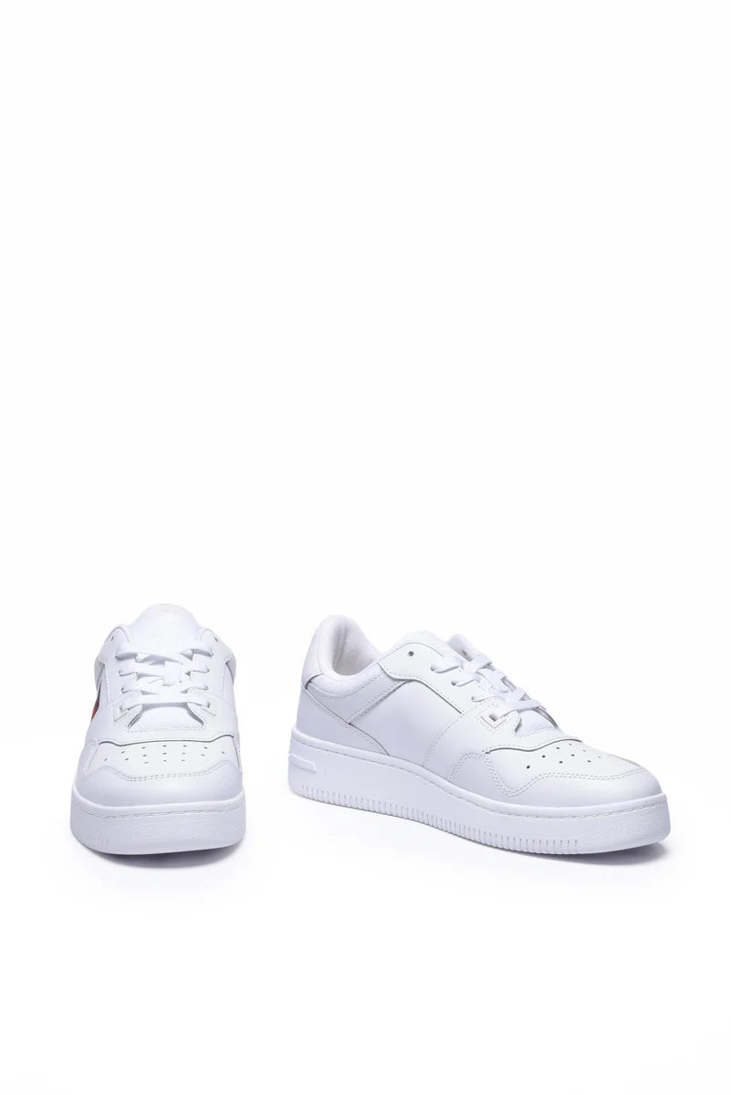 Tommy Jeans Sneakers Retro Basket Ess Pelle - Bianco