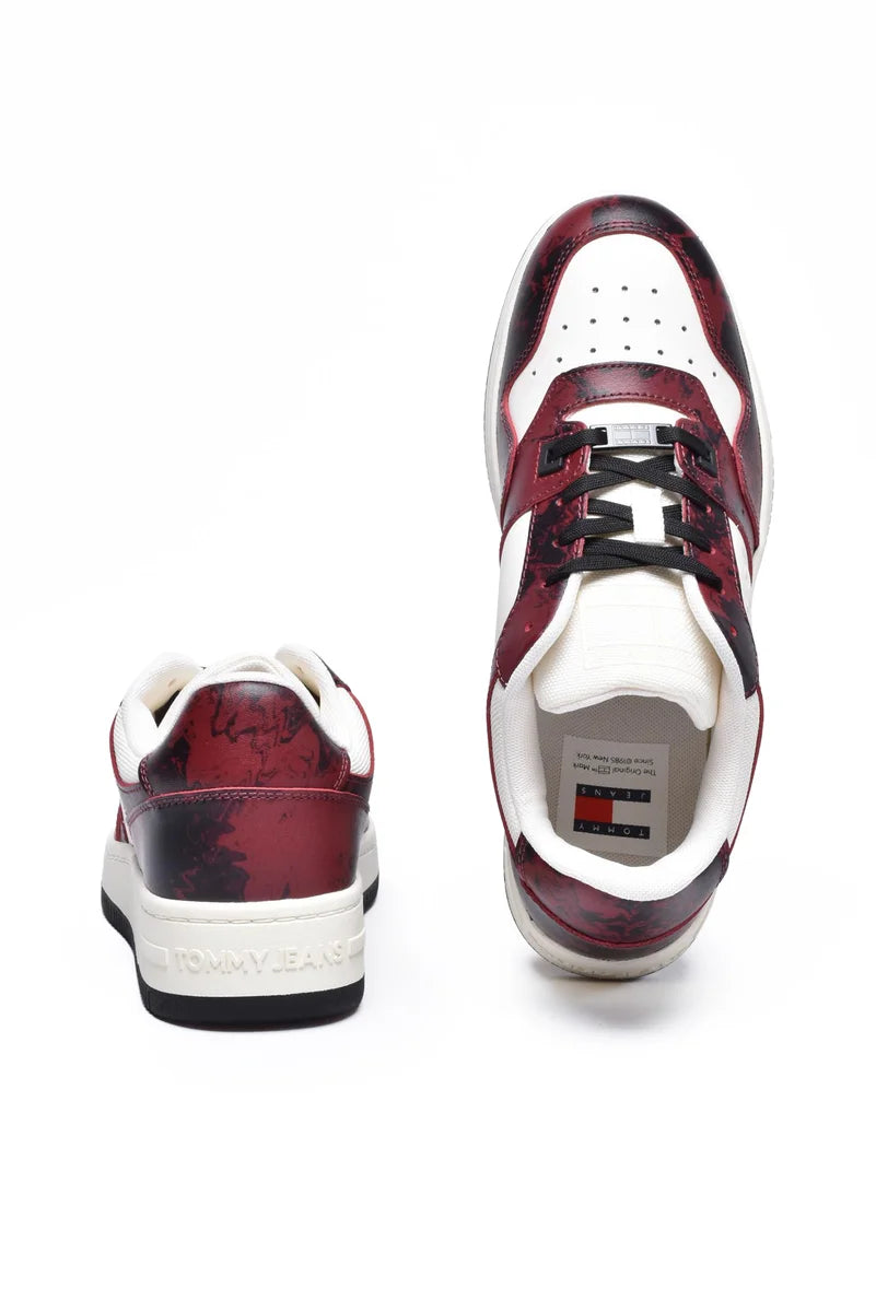 Tommy Jeans Sneakers Pelle/Poliestere - Bianco/Bordeaux