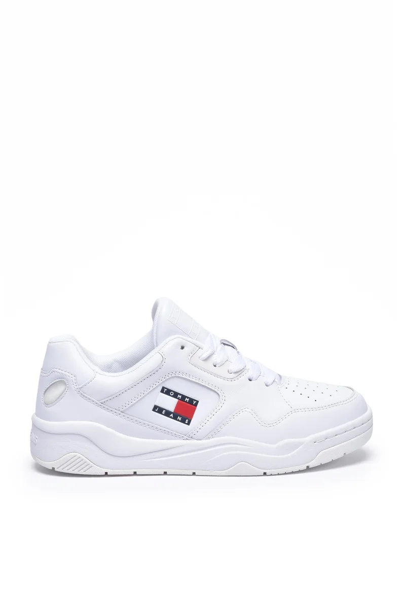 Tommy Jeans Leather Sneakers - White/Green