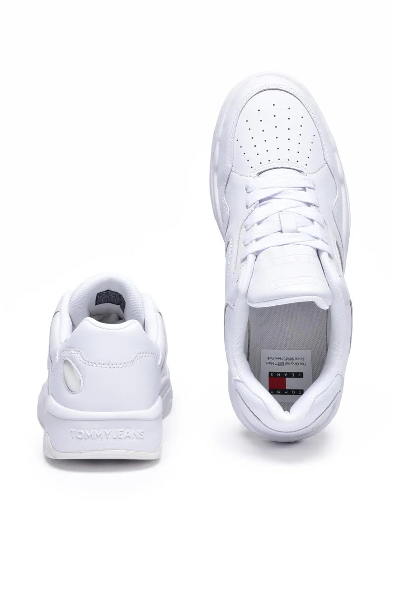 Tommy Jeans Leather Sneakers - White/Green