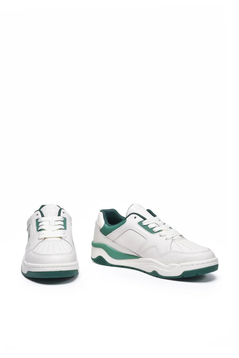 Tommy Jeans Leather Sneakers - White/Green