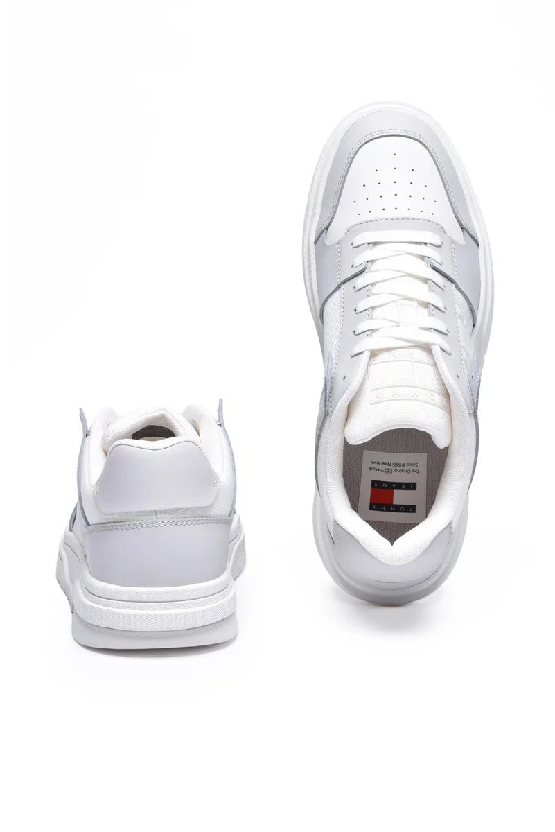 Tommy Jeans Sneakers Cupsole Mix Material - Bianco/Grigio