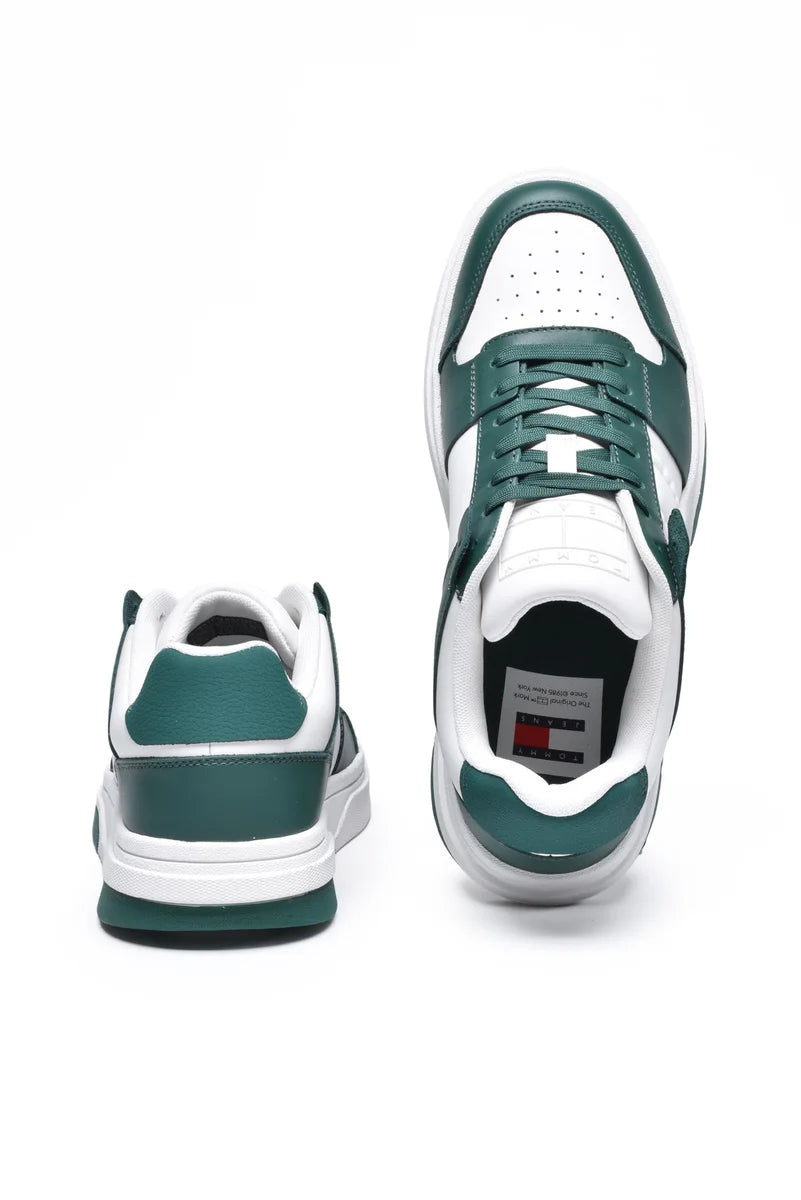 Tommy Jeans Sneakers Leather Cupsole - Bianco/Verde