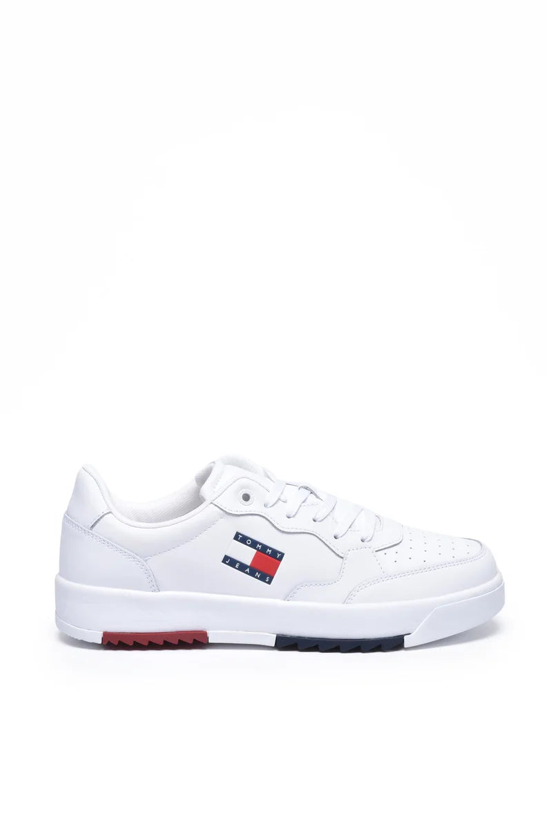 Tommy Jeans Sneakers Retro Ess Pelle Gomma - Bianco