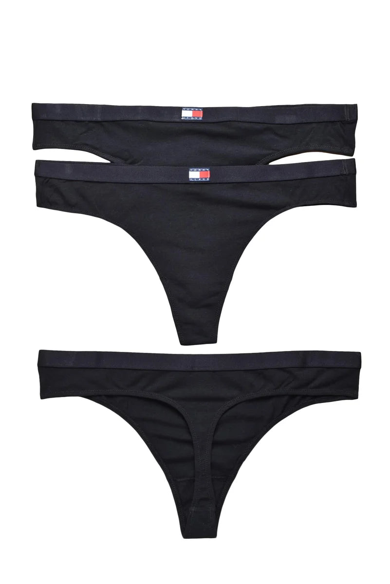 Tommy Jeans Set Slip 3 Pz Cotone Elastan - Nero
