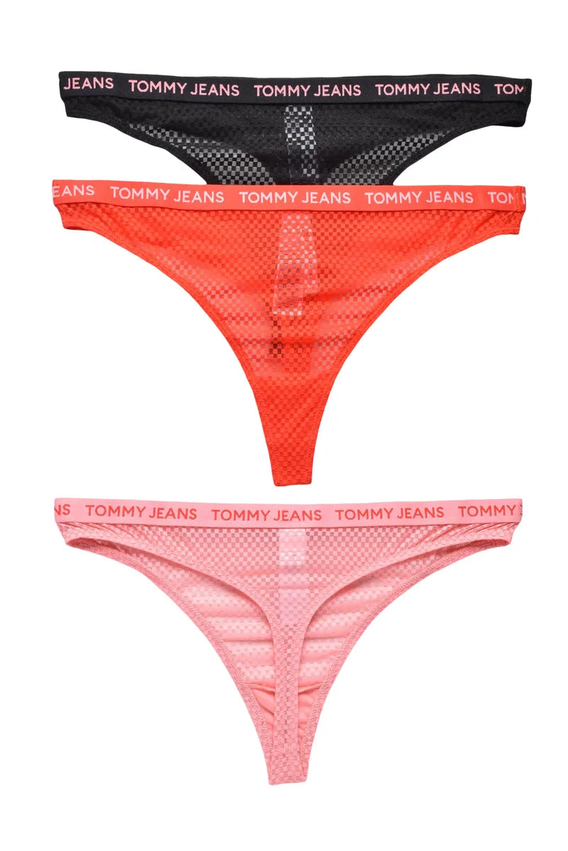 Tommy Jeans Set Slip 3 Pz Poliammide Elastan - Nero/Rosso