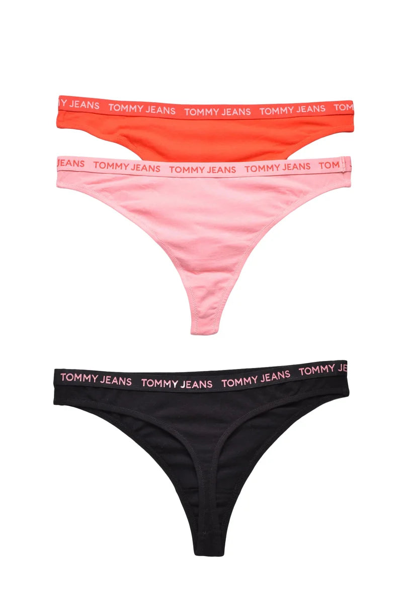 Tommy Jeans Set Slip 3 Pz Cotone Elastan - Nero/Rosso