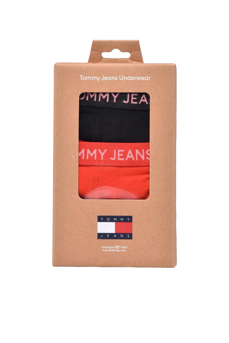 Tommy Jeans Set Slip 3 Pz Cotone Elastan - Nero/Rosso