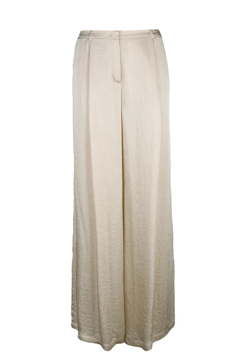Marella Monochrome Pantalone Silicio Satin - Beige