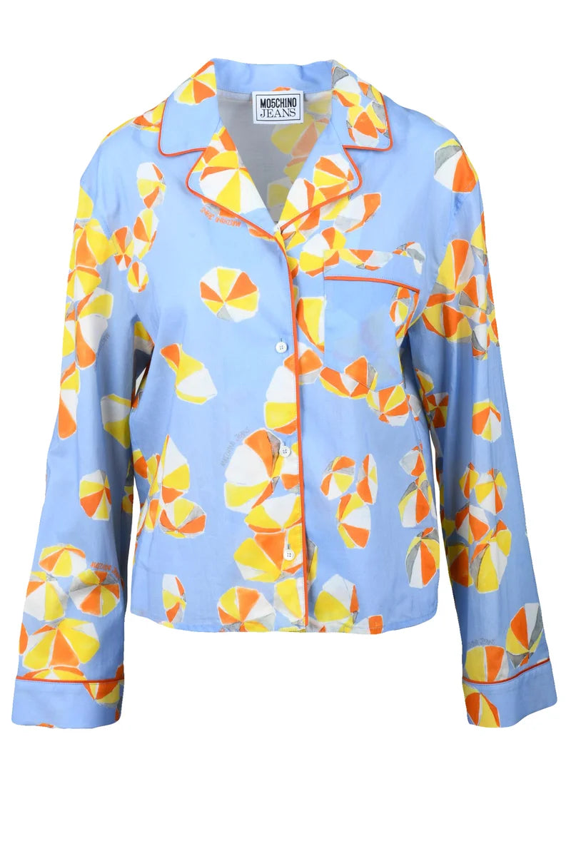 Mo5ch1no Jeans Camicia Cotone - Azul/Yellow