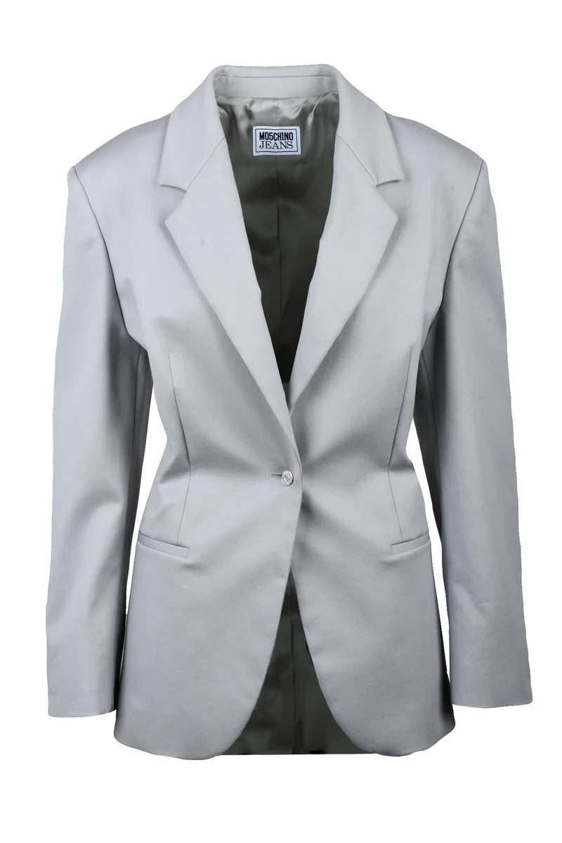 Mo5ch1no Jeans Giacca Sfiancata Bottoni - Grigio