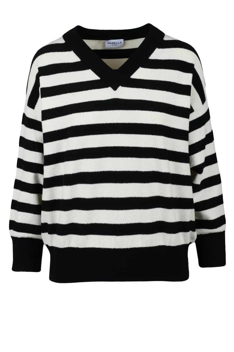 Marella Sport Maglia Rigata - Nero/Bianco
