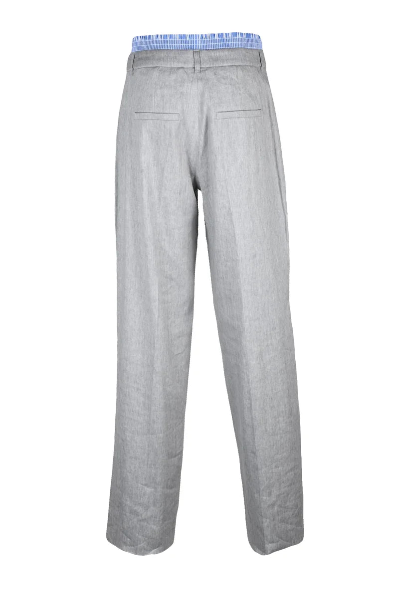 Marella Sport Pantalone Lino Stretch - Grigio
