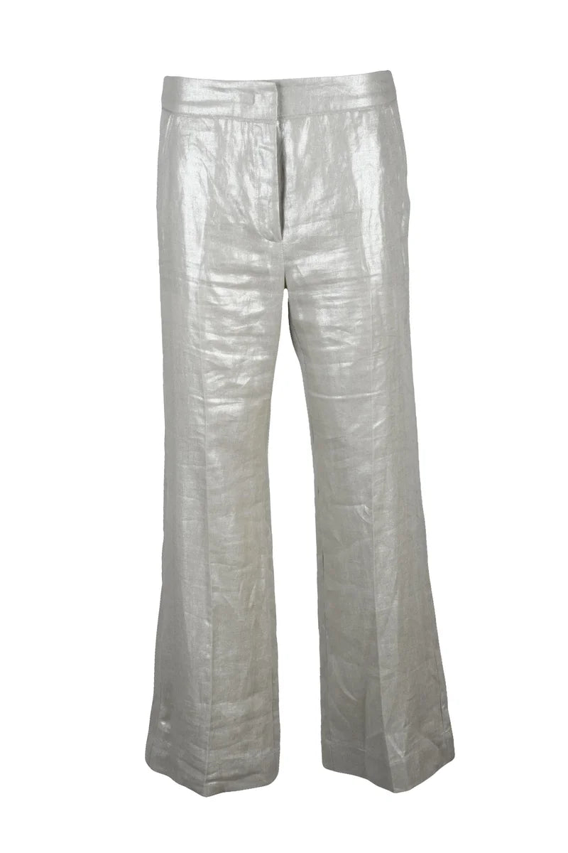 Marella Sport Pantalone Lino - Argento