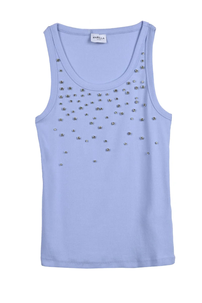 Marella Sport Top Minorca in Cotone Stretch - Azzurro