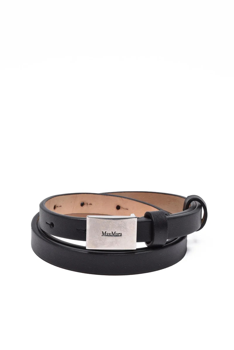 Max Mara Sfilata Cintura Pelle - Nero