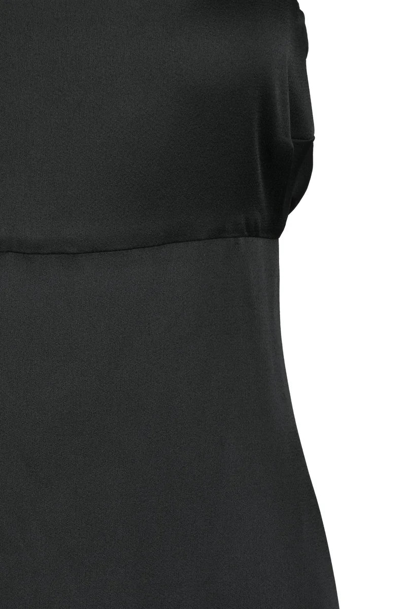 Max Mara Studio Abito Dede Svasato Satin - Nero