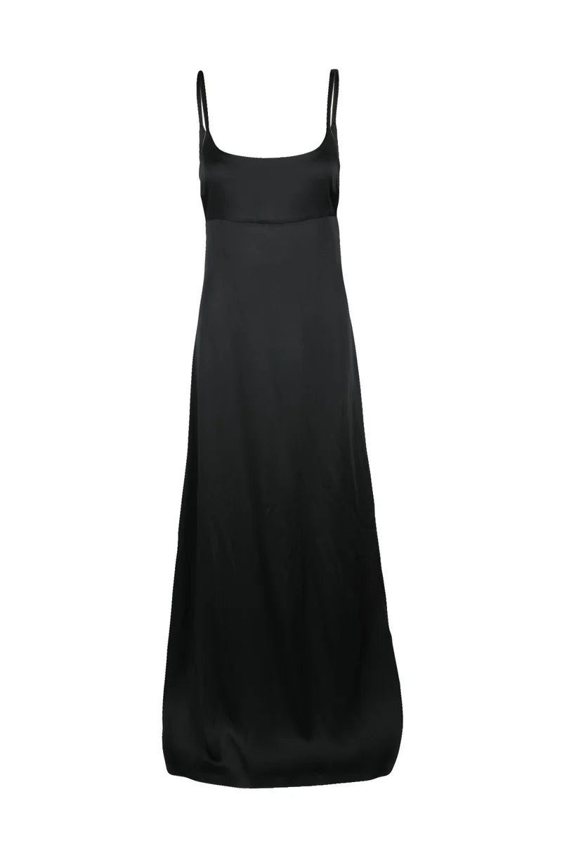 Max Mara Studio Abito Dede Svasato Satin - Nero