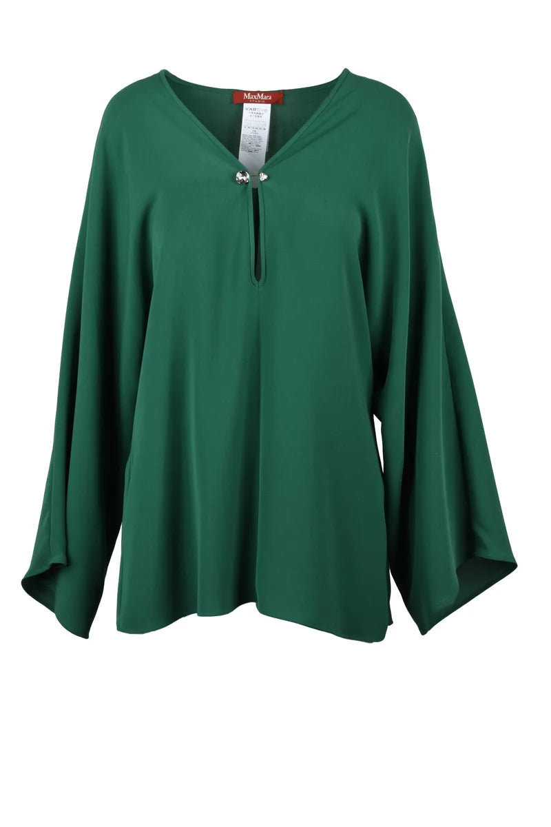 Max Mara Studio Blusa Umile Triacetato - Verde Bottiglia