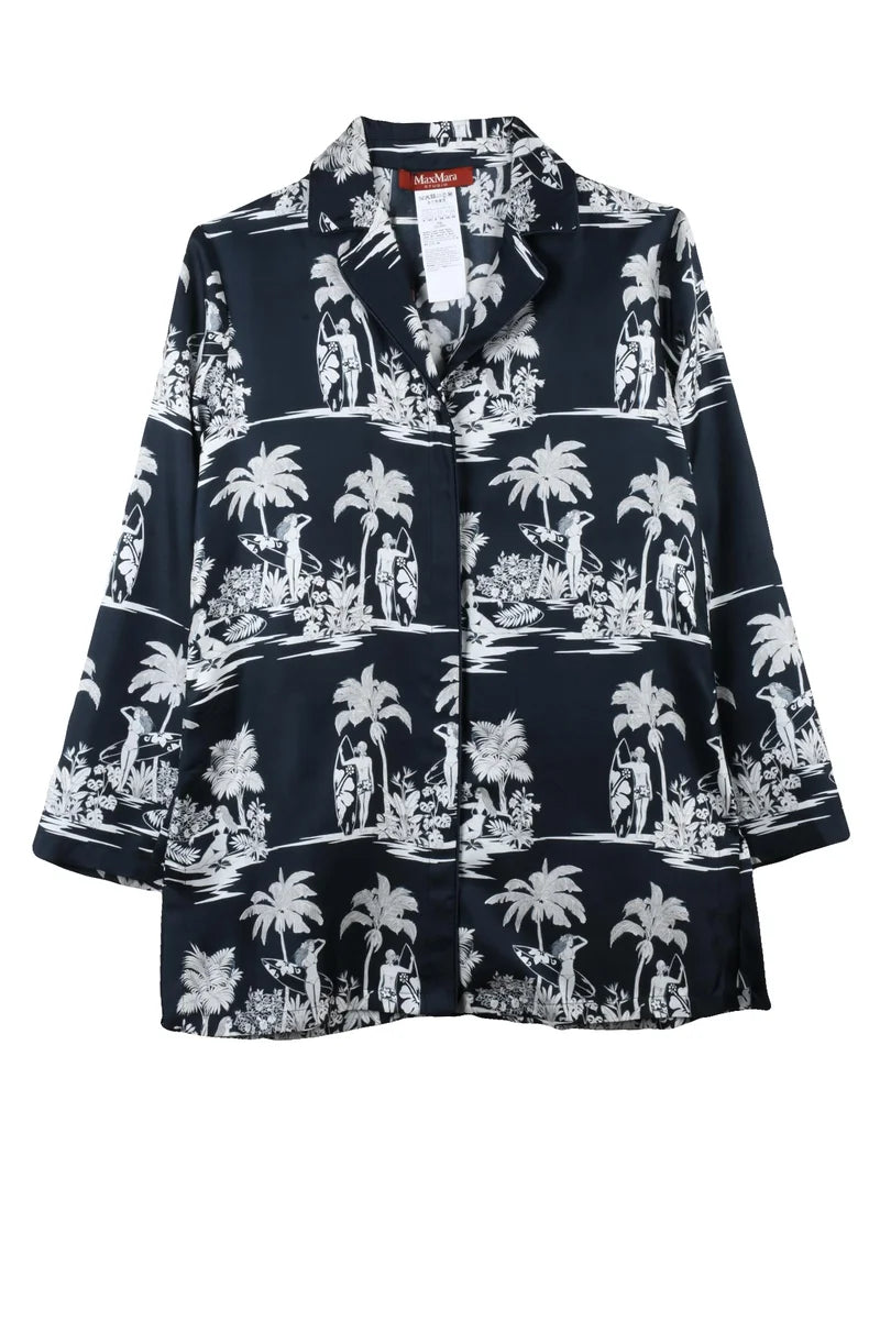 Max Mara Studio Camicia Dionigi Pigiama - Nero/Bianco