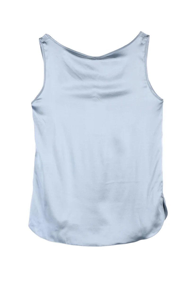 Max Mara Leisure Top in Satin di Seta Stretch - Carta Zucchero