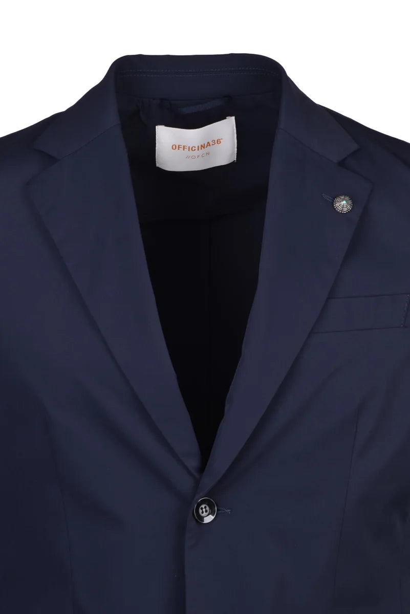 Officina 36 Giacca Uomo Effetto Nylon - Blu