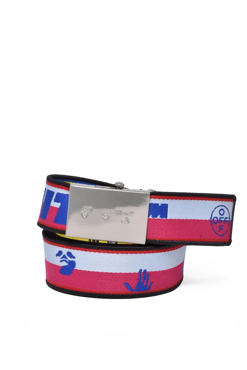 Off-White Polyethylene Belt - Fuchsia/Yellow