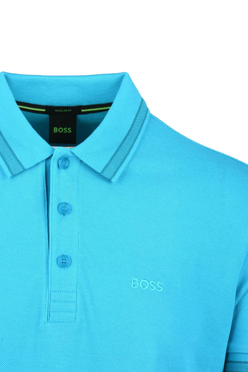 BOSS Polo Uomo Cotone - Azzurro