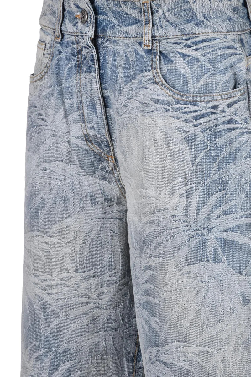 Palm Angels Jeans Loose Jacquard - Azzurro