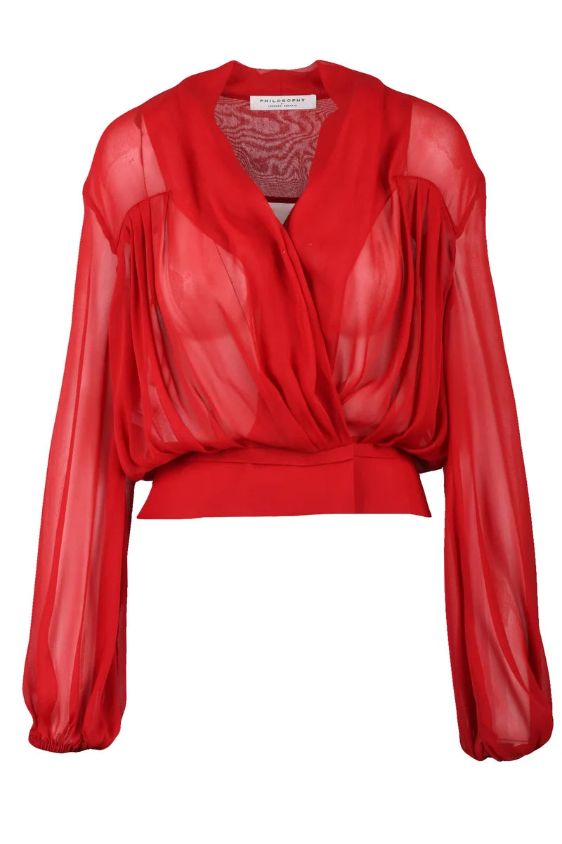 Philosophy Di Lorenzo Serafini Blusa Chiffon - Rosso
