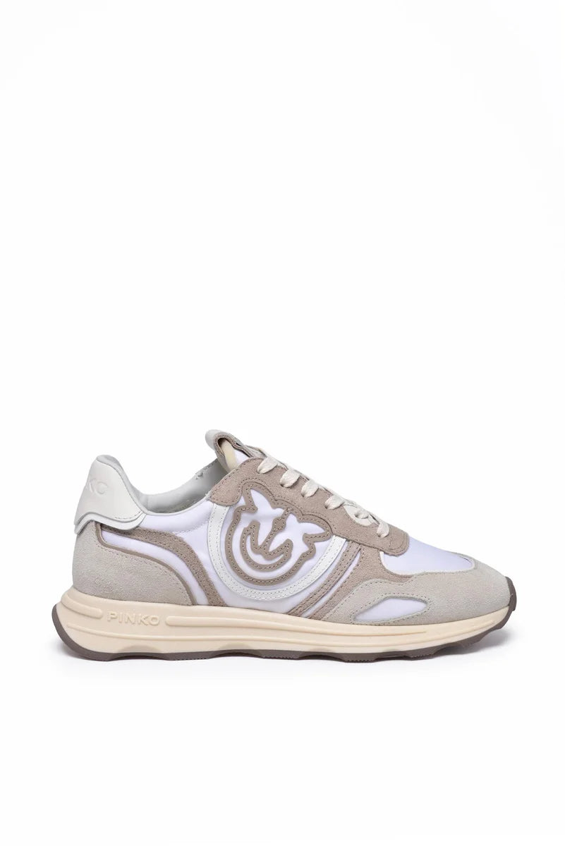 Pinko Sneakers Cow Pelle Fibre - Bianco/Beige