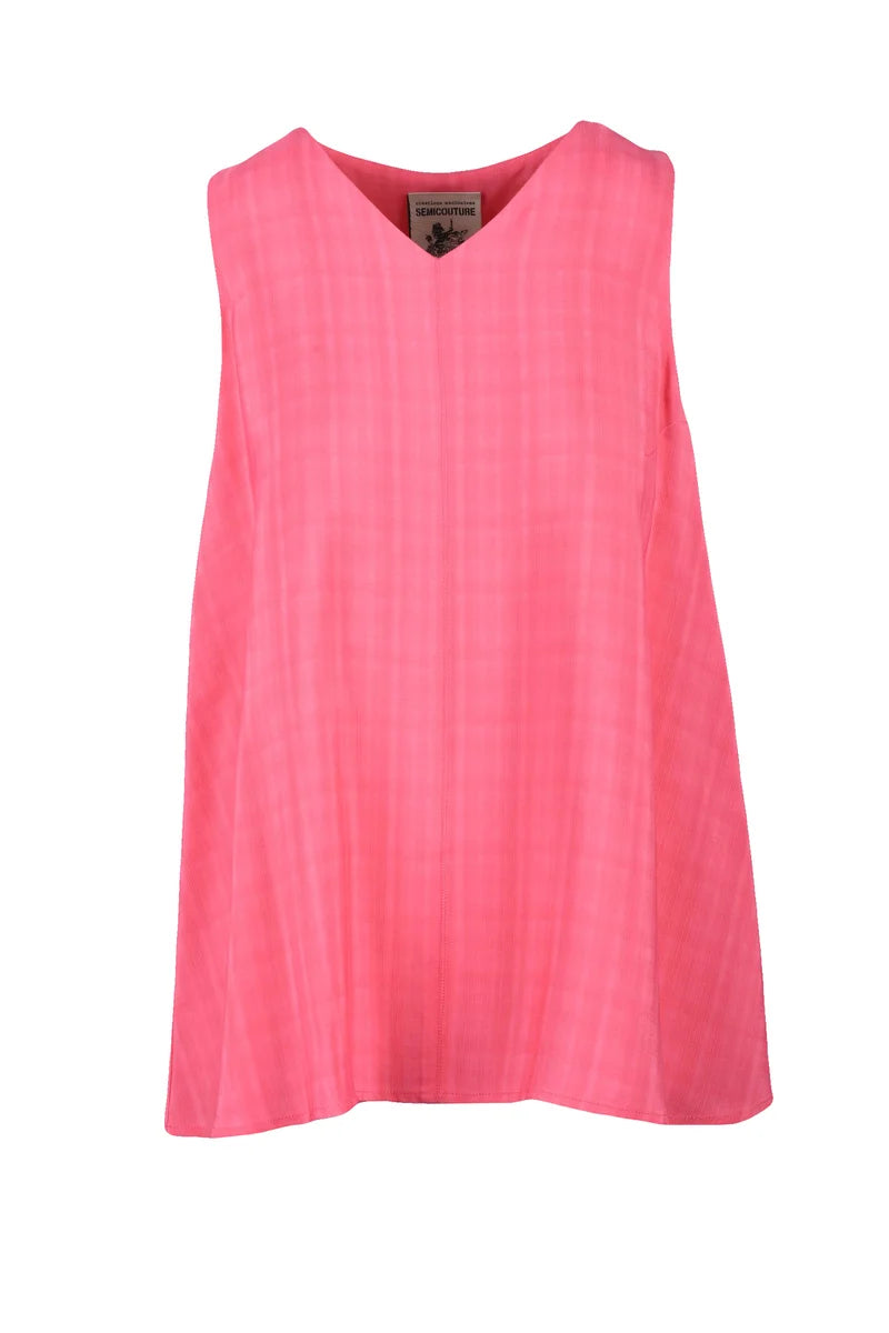 Semicouture Top Svasato in Viscosa - Rosa