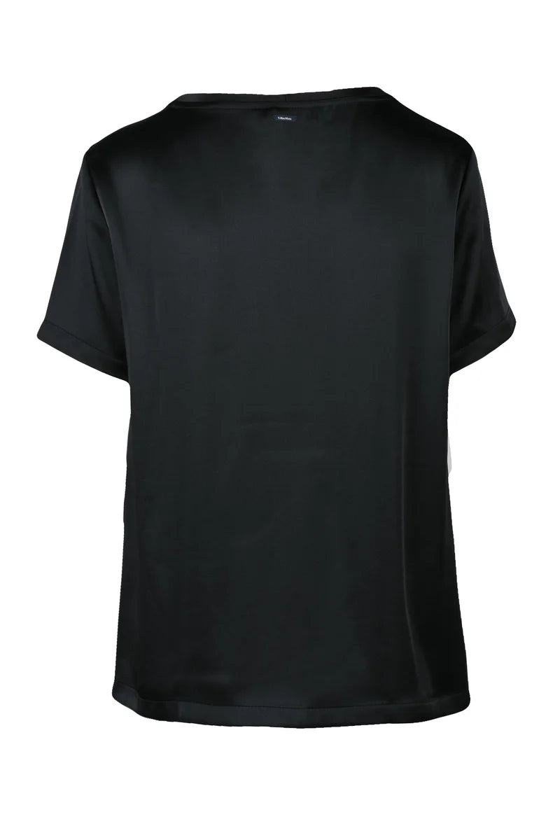 Max Mara Black Satin Blouse