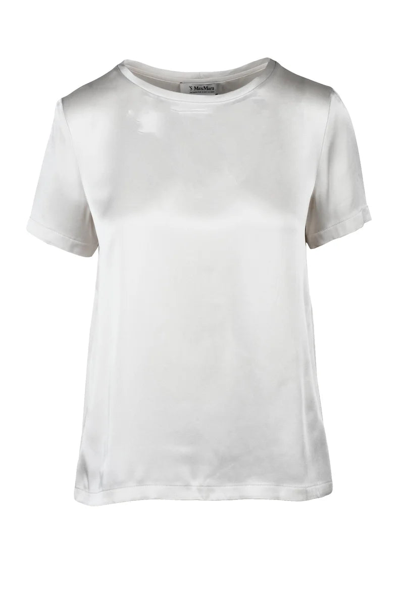 's Max Mara Blusa Satin White Pearl