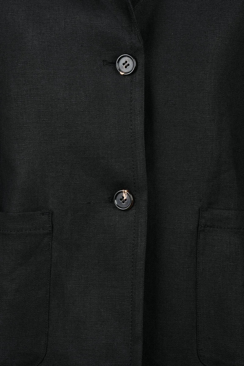 's Max Mara Giacca Lino Dritta - Nero