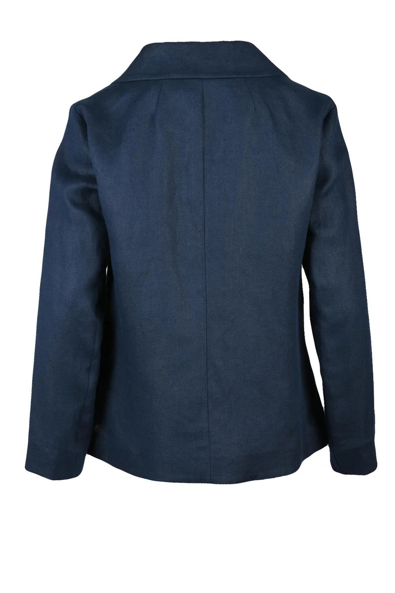 's Max Mara Giacca Lino Dritta - Blu